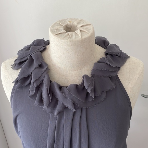 Topshop Tall - Teal Green Elegant Evening Dress with Ruffles AU 12 - Picture 2 of 15